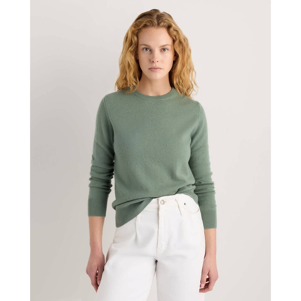 Quince Mongolian Cashmere Crew Neck Sweater Sea Foam Green Large NWT